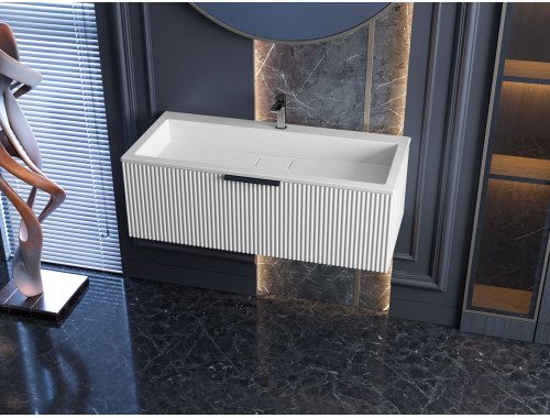 Тумба лакована, підвісна Luxor French 100, з умивальником Imperio Low 100