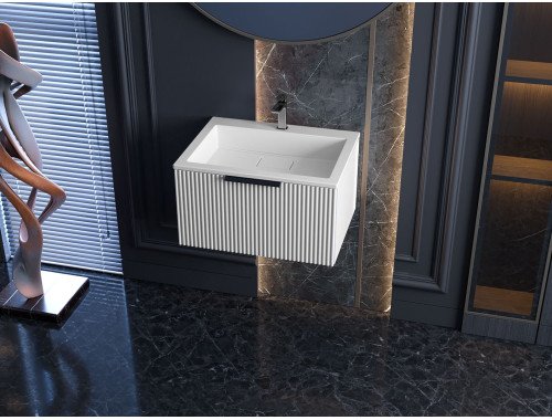 Тумба лакована, підвісна Luxor French 60, з умивальником Imperio Low 60
