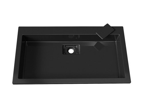 Тумба лакована, підвісна Luxor French 80 Антрацит, з умивальником  Imperio 80 Black