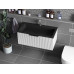 Тумба лакована, підвісна Luxor French 80 з умивальником Imperio Low 80 Black