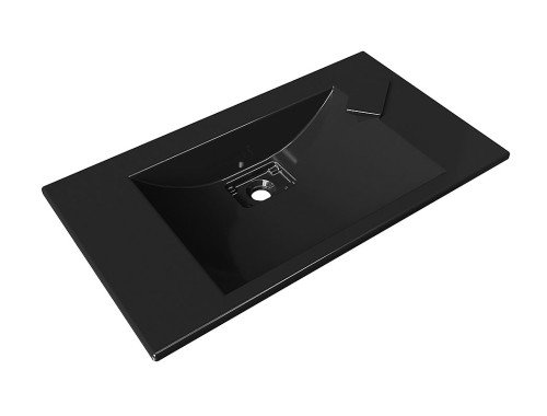 Тумба лакована, підвісна Luxor French 80 Антрацит, з умивальником  Veo 80 Black