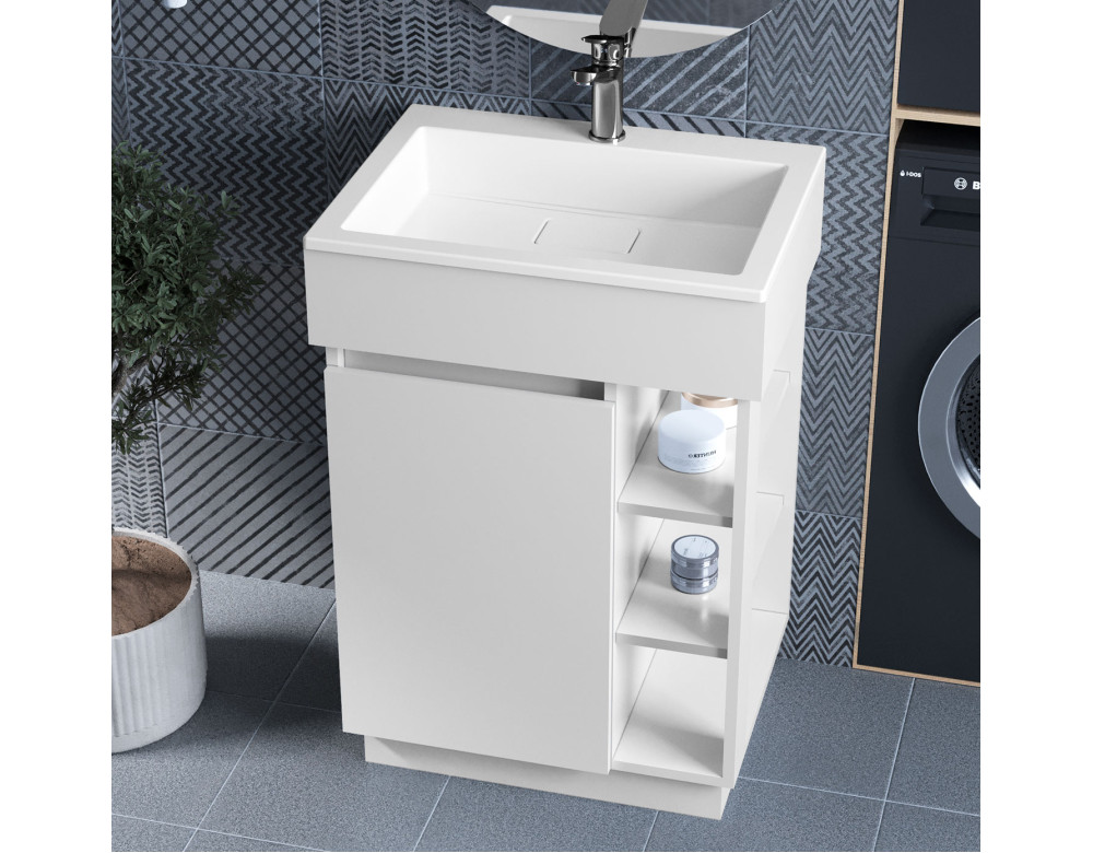 Тумба лакована, підлогова Luxor Idea 50, з умивальником Imperio Low 50