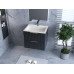Тумба лакована, підвісна Luxor Riva 60 Антрацит з умивальником Imperio Low 60