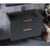 Тумба лакована, підвісна Luxor Riva 80 Антрацит з умивальником Imperio Low 80 Black