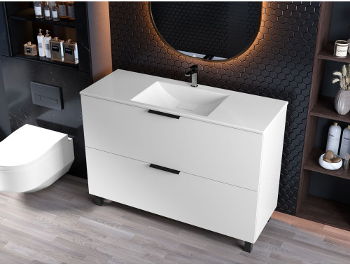 Тумба лакована, Luxor Sena 120, з умивальником Veo Low 120