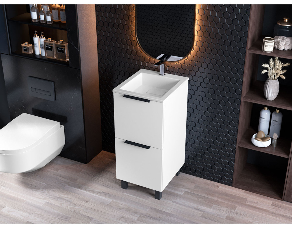 Тумба лакована, підлогова Luxor Sena 40, з умивальником Imperio Low 40