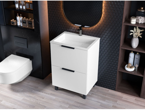 Тумба лакована, Luxor Sena 50, з умивальником Imperio Low 50