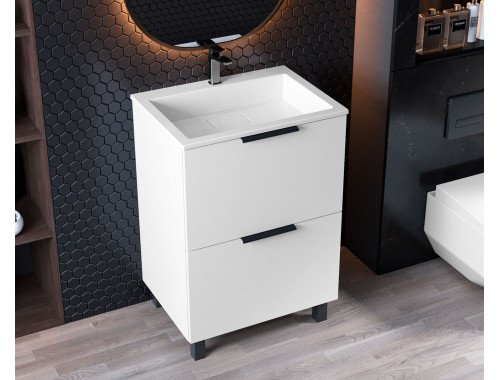 Тумба лакована, Luxor Sena 50, з умивальником Imperio Low 50