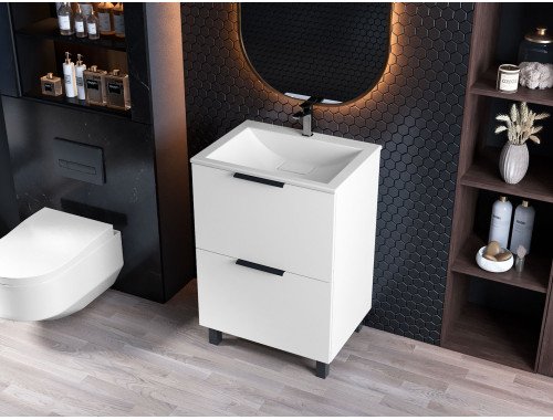 Тумба лакована, Luxor Sena 60, з умивальником Veo Low 60