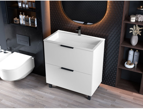 Тумба лакована, Luxor Sena 80, з умивальником Imperio Low 80