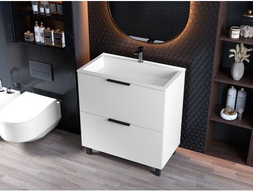 Тумба лакована, Luxor Sena 80, з умивальником Imperio Low 80