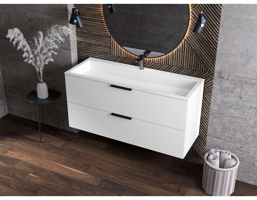Тумба лакована, підвісна Luxor Tina 120, з умивальником Imperio Low 120