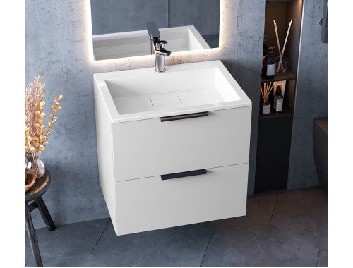 Тумба лакована, підвісна Luxor Tina 50, з умивальником Imperio Low 50