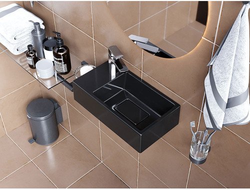 Умивальник підвісний Luxor Aldo L Black