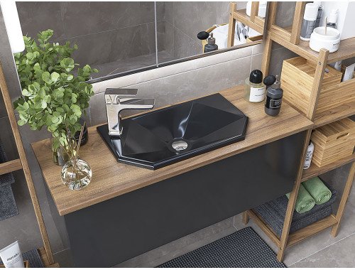 Раковина, Умивальник накладний Luxor Calvin Low Black