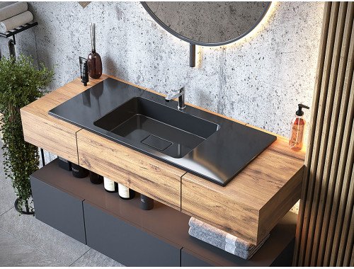 Раковина, Умивальник накладний Luxor Creativ Low 100 Black