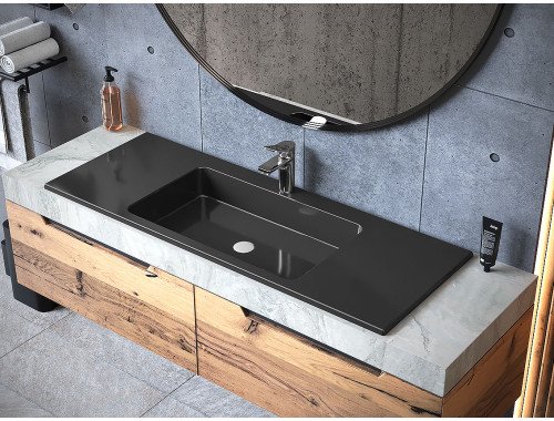 Раковина, умивальник врізний Luxor Forte Low 120 Black