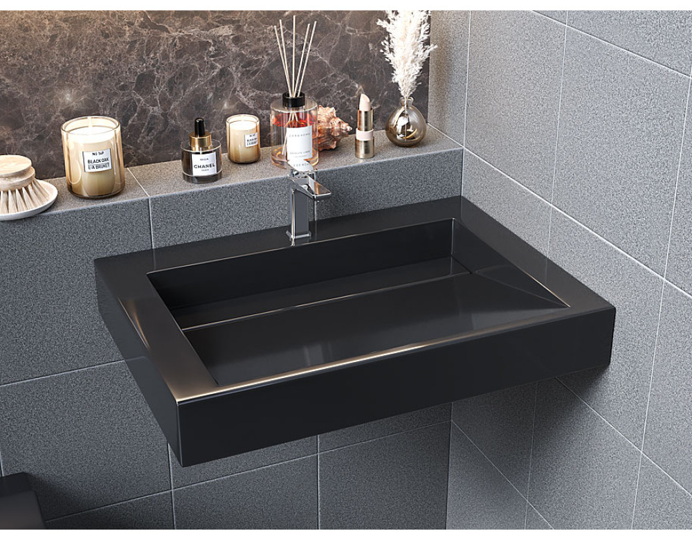 Раковина, Умивальник підвісний Luxor Maestro 70 Black