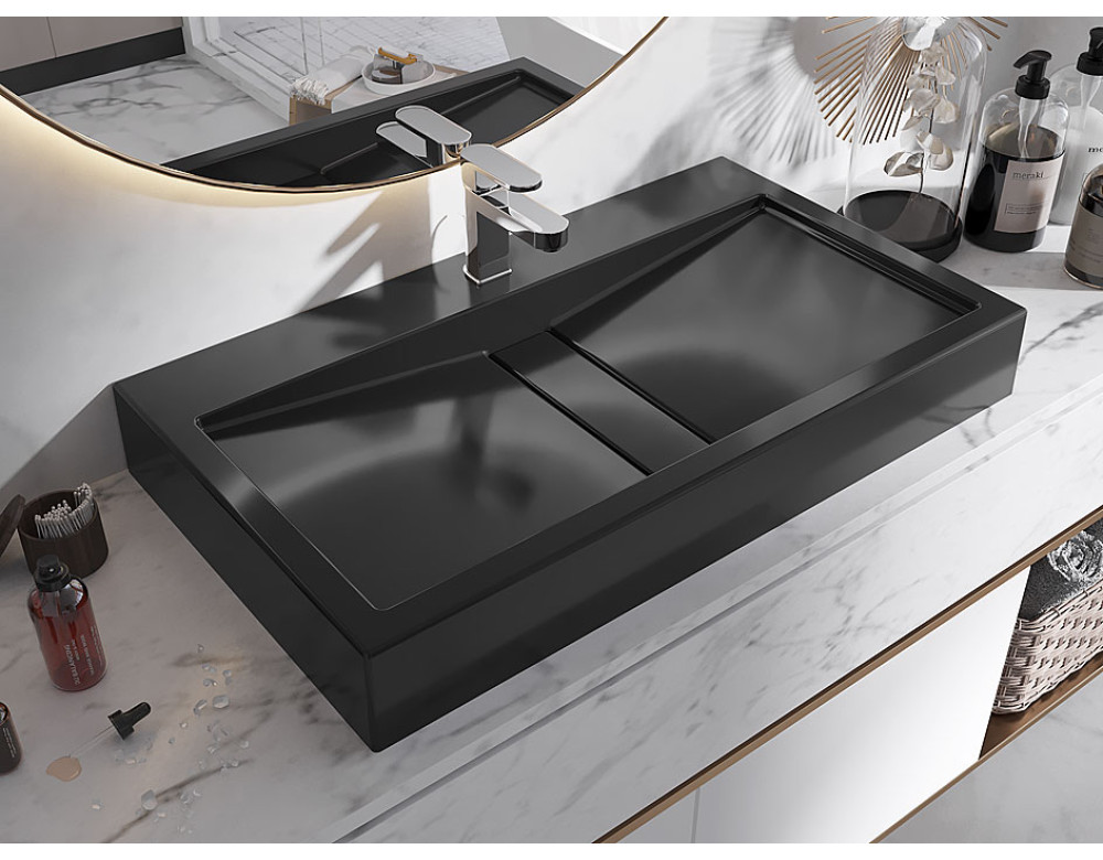 Раковина, Умивальник, накладний Luxor Milenium 80 Black