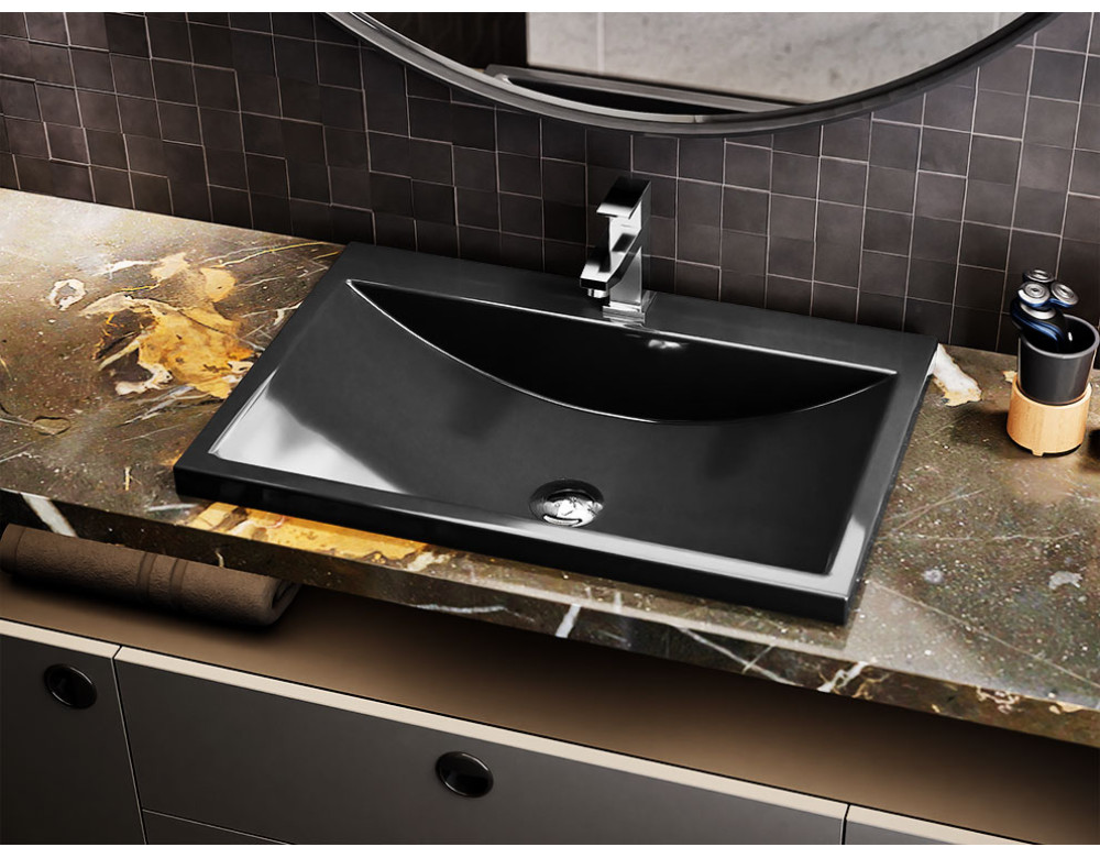Раковина накладна Luxor Opal Low Black