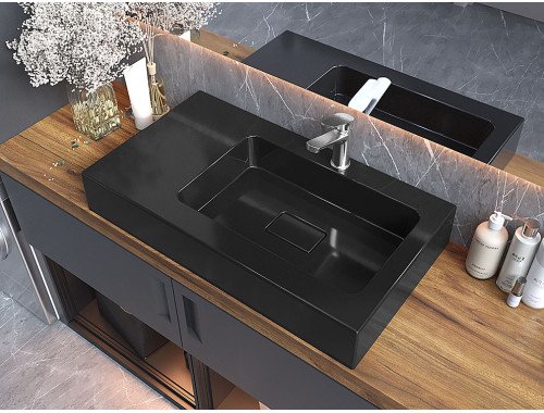 Умивальник накладний Luxor Royal 80 L Black