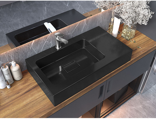 Умивальник накладний Luxor Royal 80 R Black