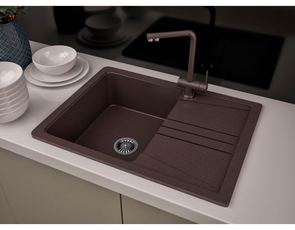 Кухонна мийка гранітна Stella Elegant Сompact Коричневий