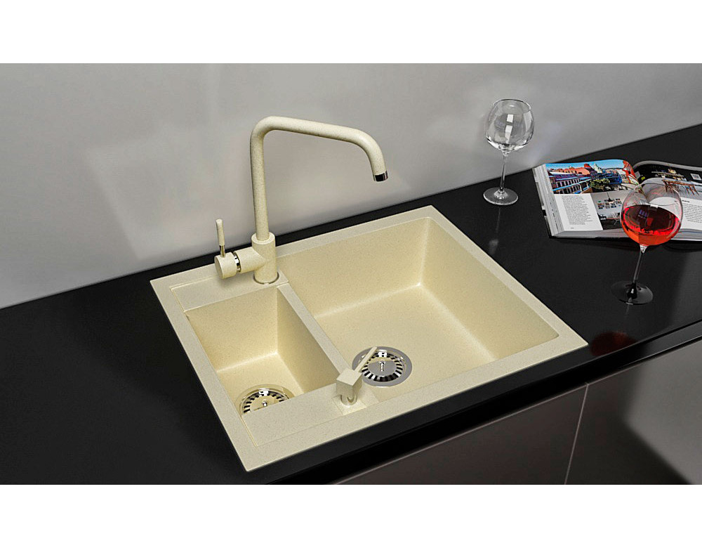 Кухонна мийка гранітна Stella Verona 60 бежевий
