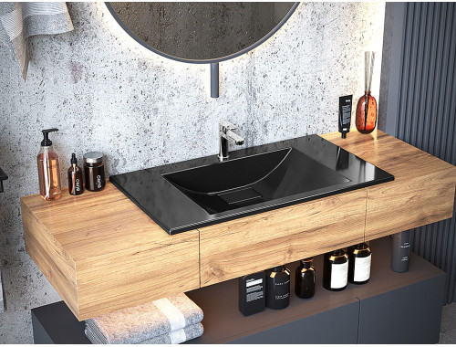 Умивальник накладний Luxor Veo Low 80 Black