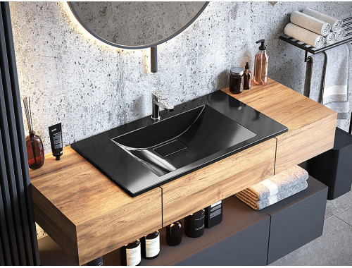 Умивальник накладний Luxor Veo Low 80 Black