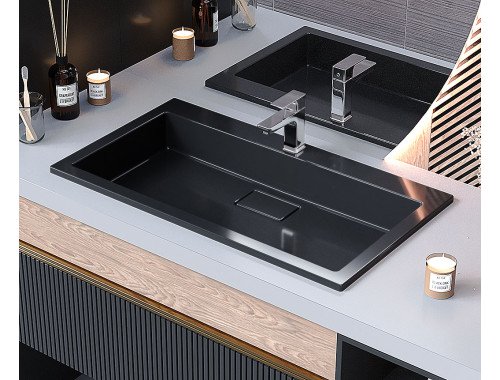Умивальник накладний Luxor Imperio Low 80 Black