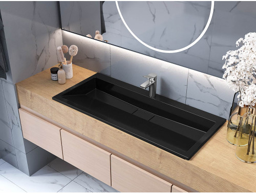 Раковина, Умивальник накладний Luxor Loft Low 100 Black