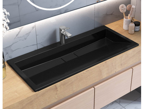 Раковина, Умивальник накладний Luxor Loft Low 100 Black