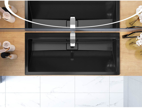 Раковина, Умивальник накладний Luxor Loft Low 100 Black