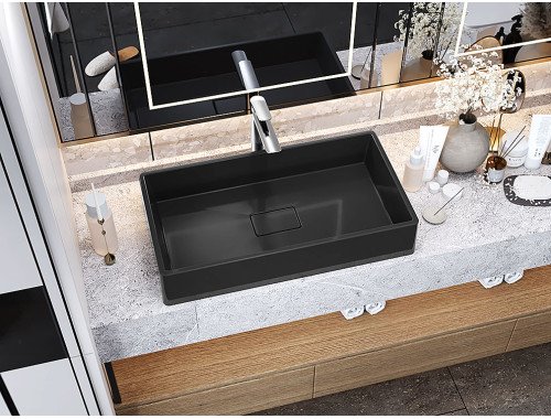 Чорна Раковина, Умивальник, накладний Luxor Mixen 70 Black