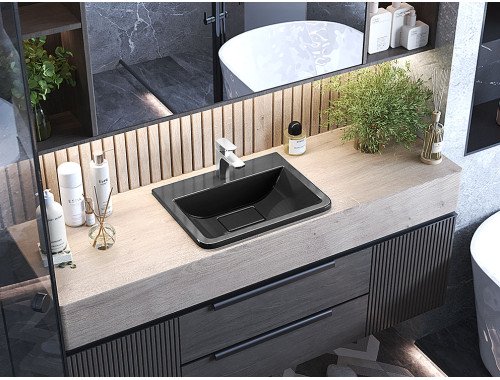 Умивальник накладний Luxor Piano Low Black